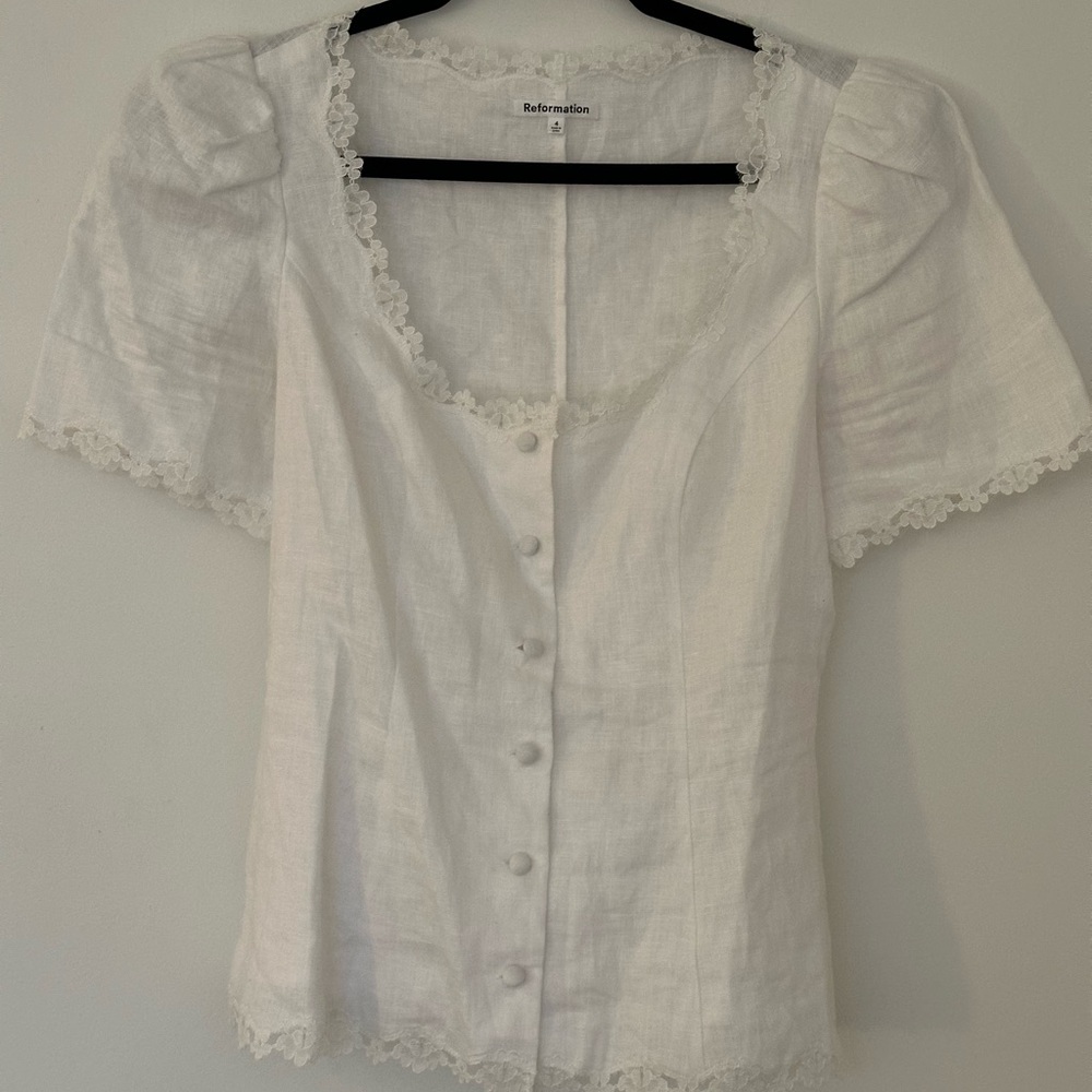 Reformation Anabella Linen Blouse